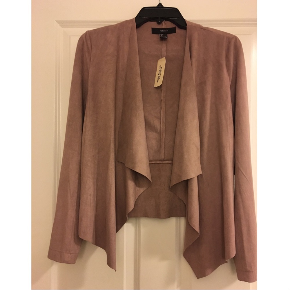 Light pink faux suede jacket